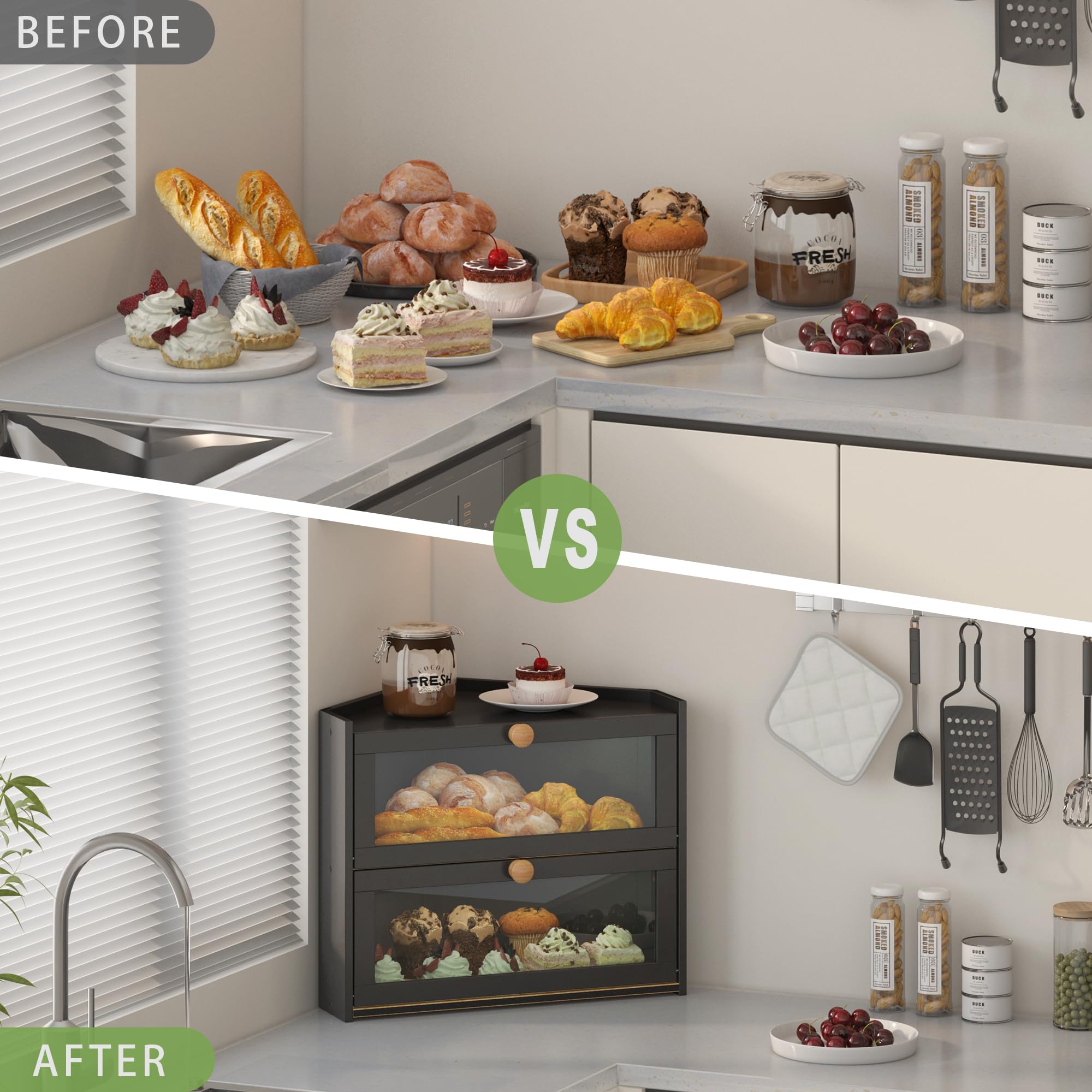 JANSNIMEN Bamboo material offers eco-friendly, durable storage for your kitchen.