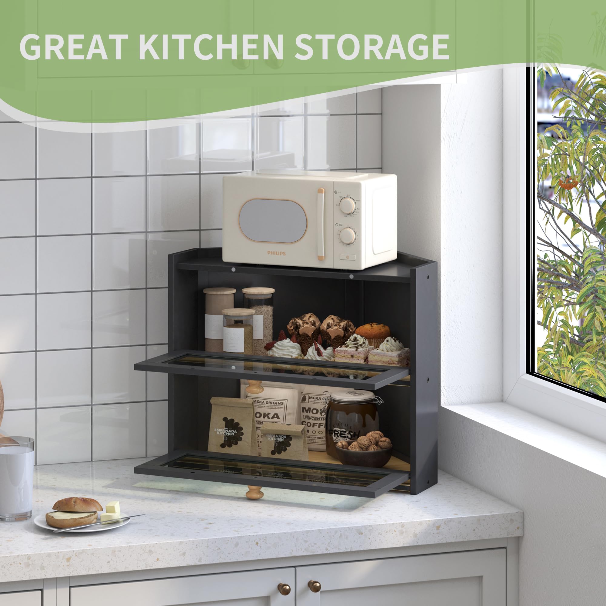 JANSNIMEN Versatile storage for bread, fruits, and utensils on demand.