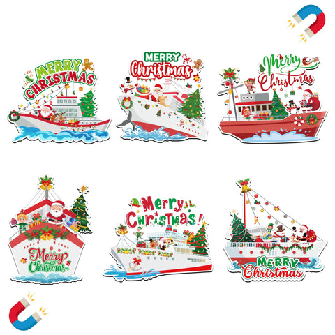 JAPBOR Christmas cruise door magnet 6pc on fridge for festive decor