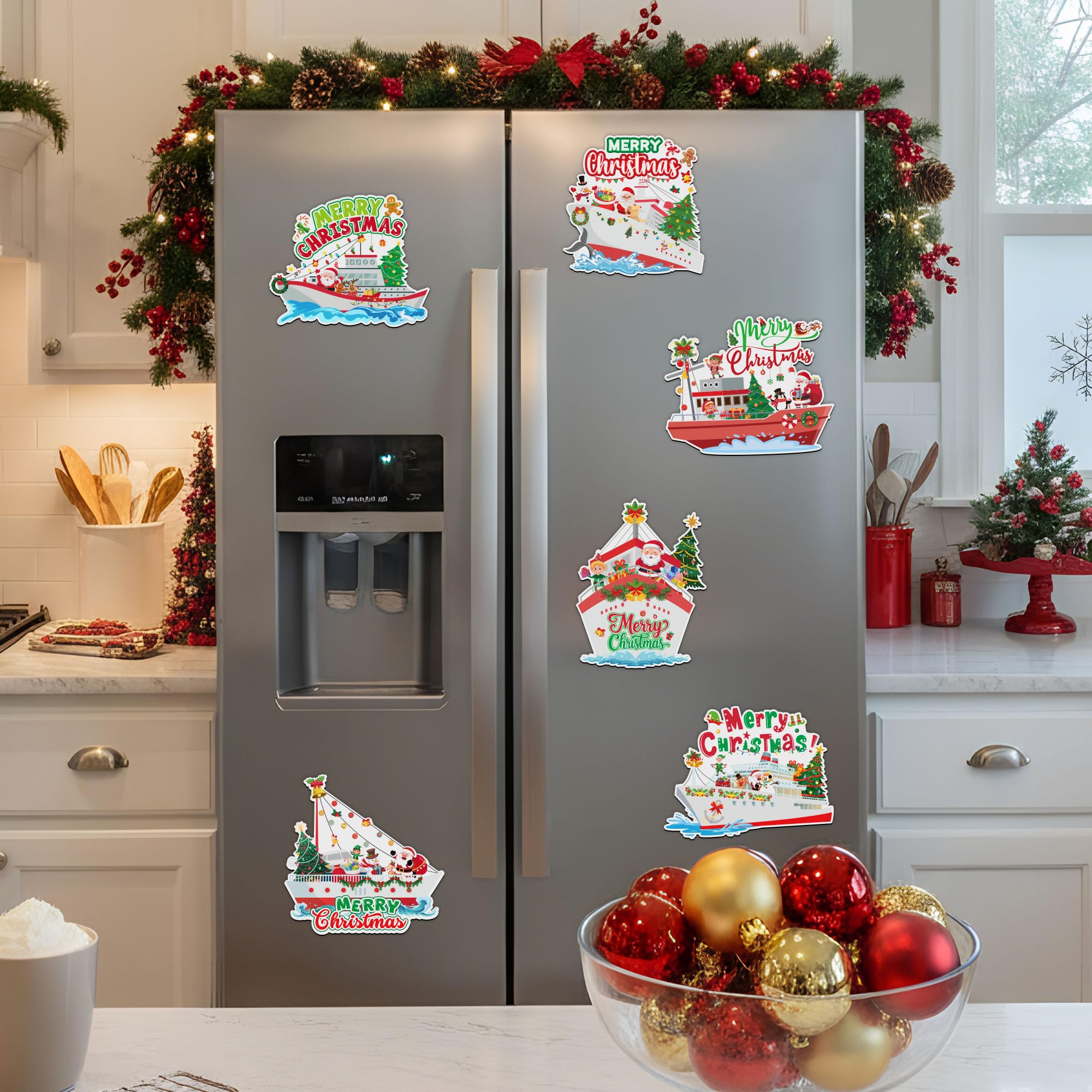 JAPBOR Christmas tree magnet decal brings cheerful festivity to metal