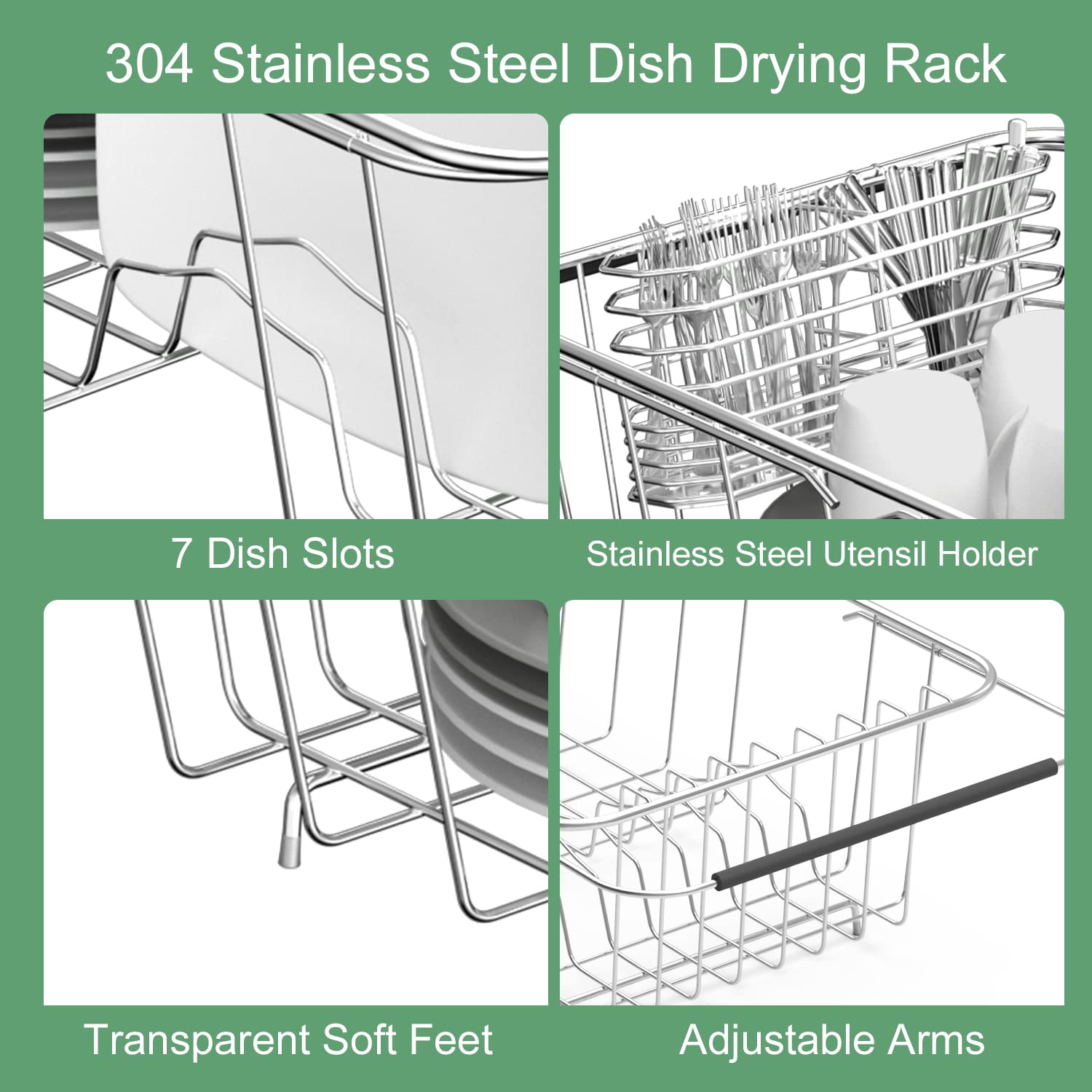 JAQ stainless steel silverware holder is removable and easy to clean