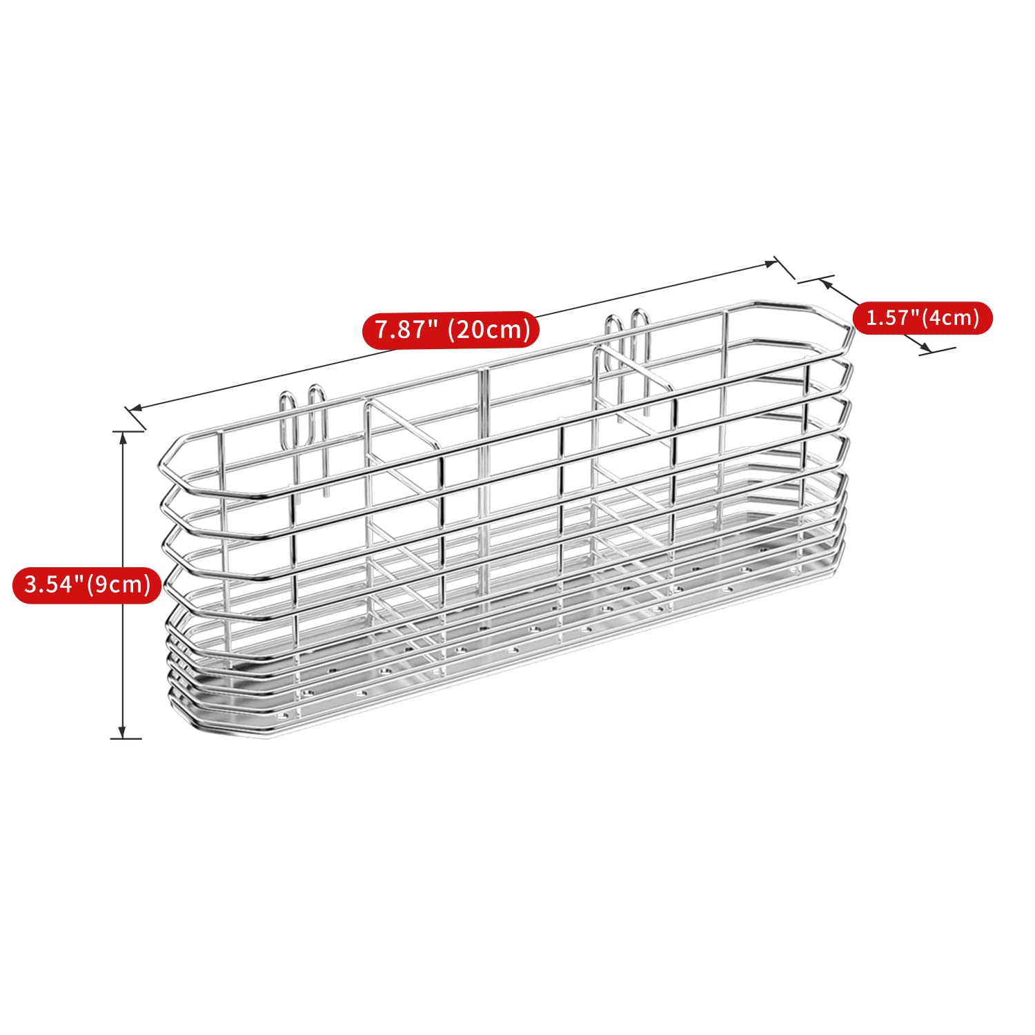 JAQ utensil holder displays three compartments for separate cutlery types