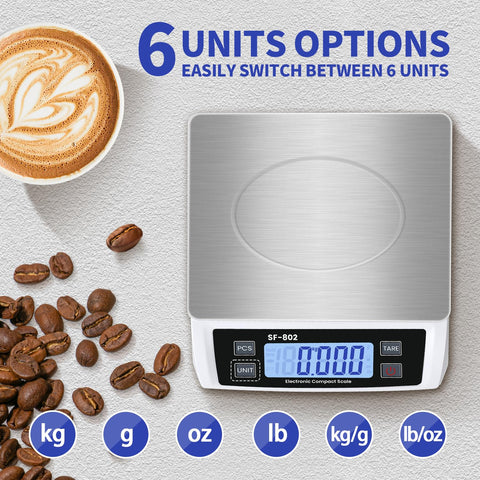 JAQAZNVB scale offers 30 kg capacity for baking and batches