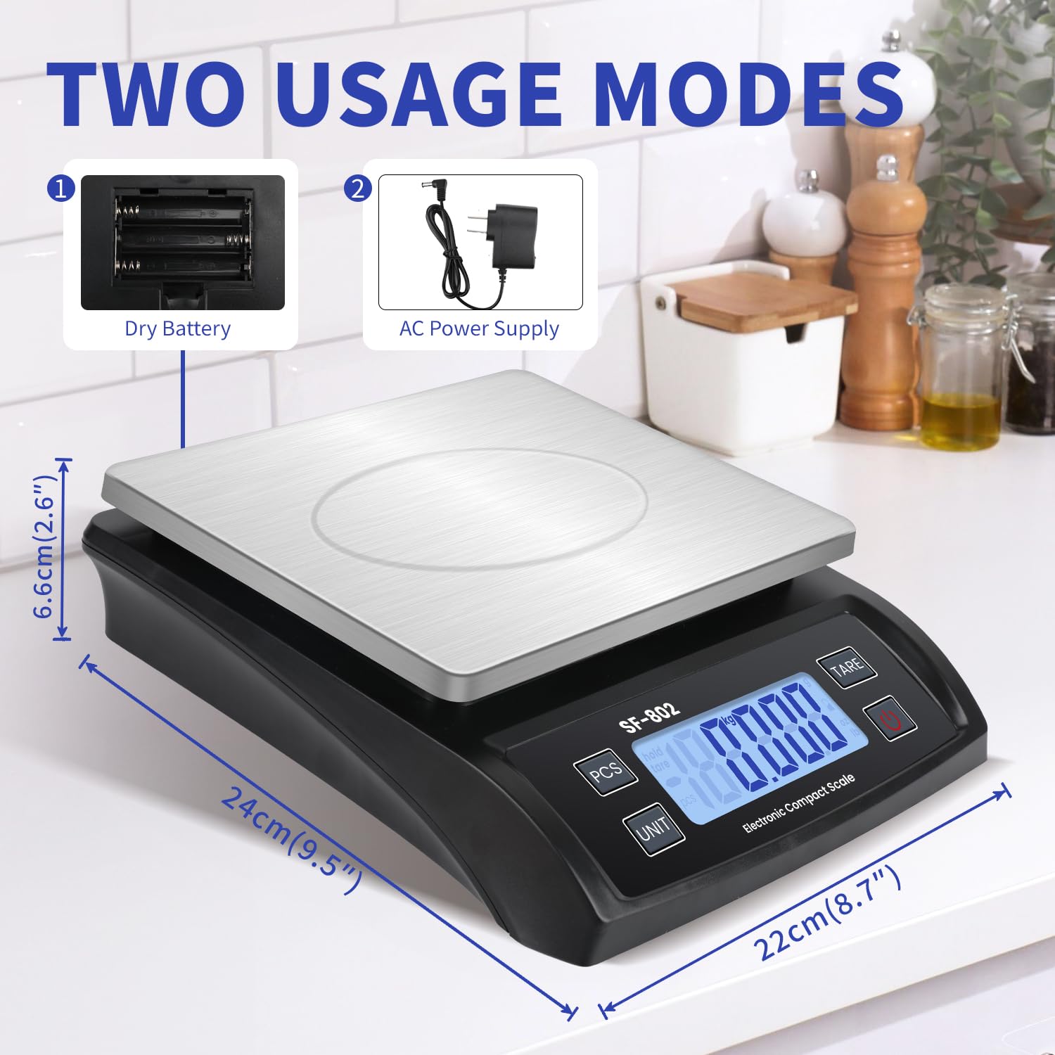 JAQAZNVB tare/zero function for net ingredient weight accuracy.