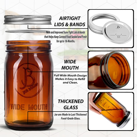 Jar Boss amber wide-mouth bands for secure storage