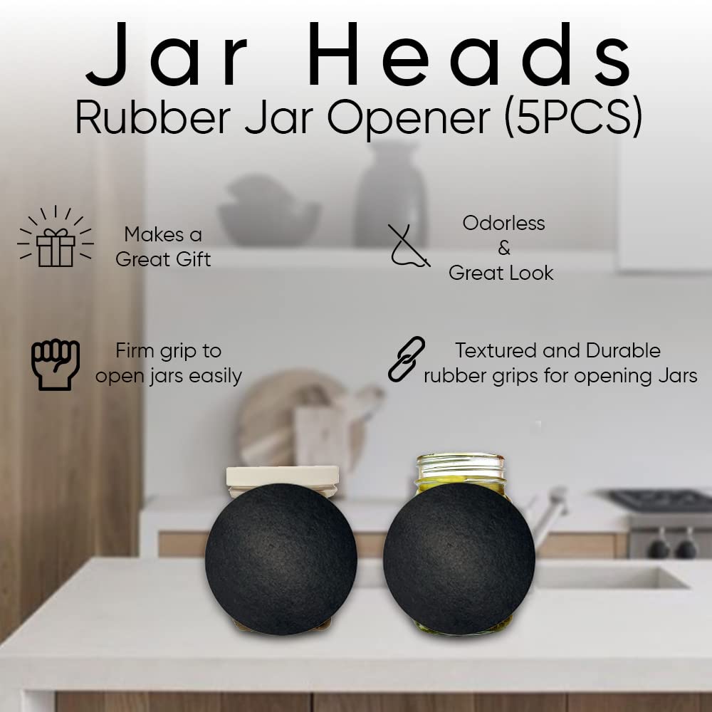 Jar Heads arthritis-friendly opening aids reduce hand strain during use.
