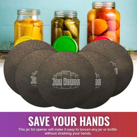 JAR HEADS rubber jar opener gripper pad 5-pack eco material from recycled tires