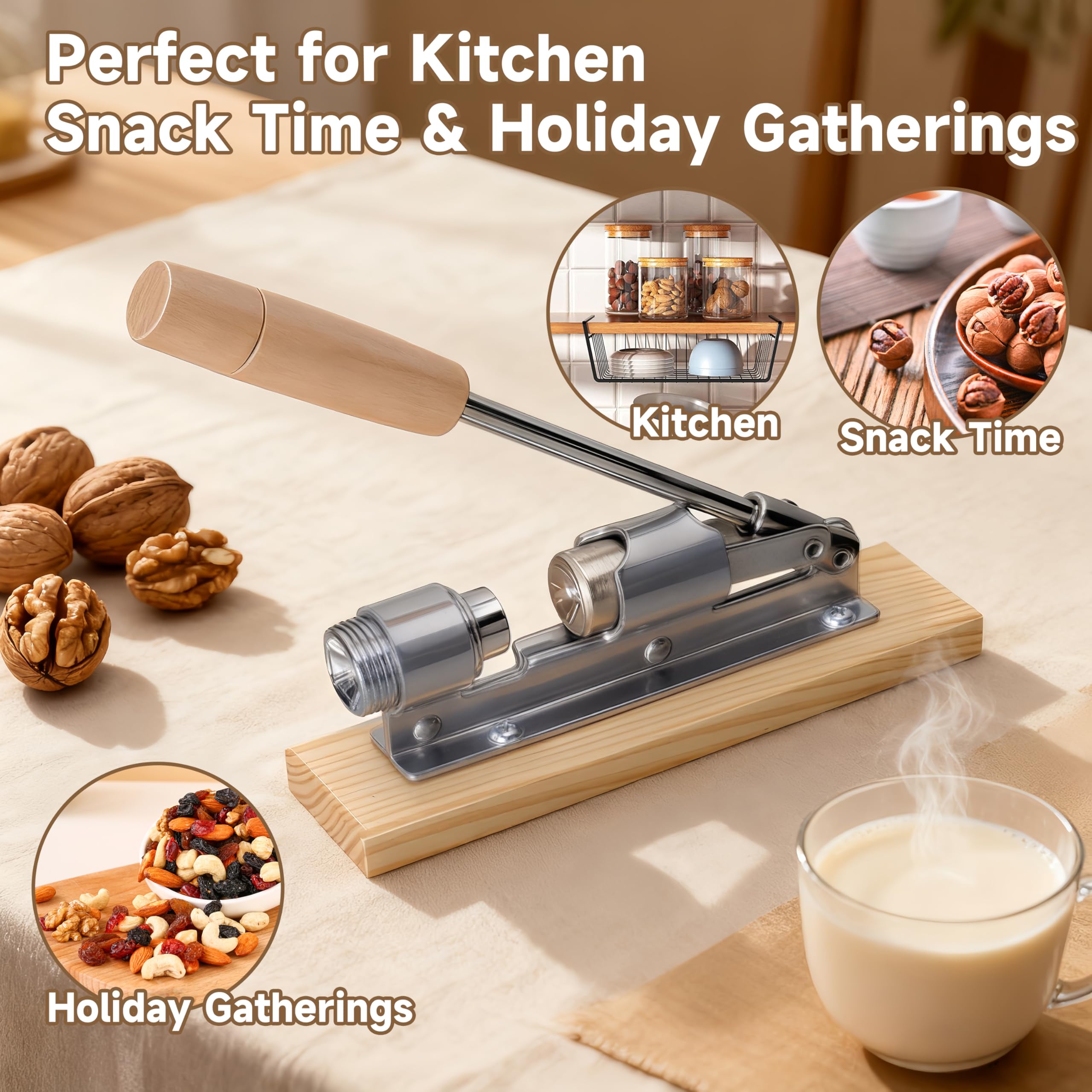 JARGUUO lever-action nutcracker makes pecan shelling effortless.