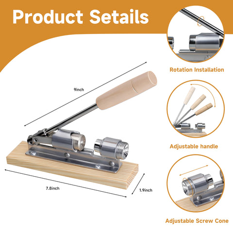 JARGUUO nutcracker's rustic wooden base keeps the tool steady.