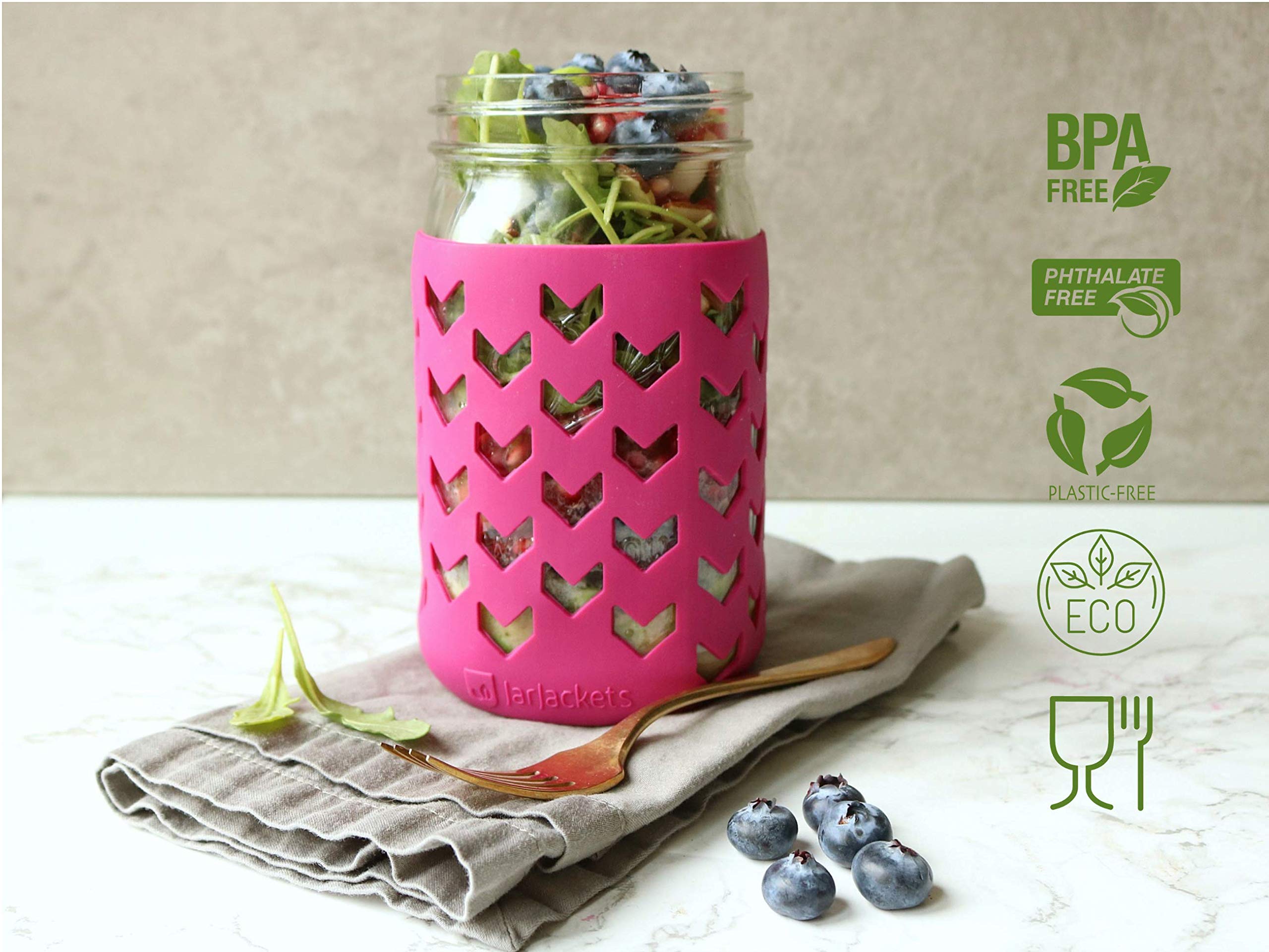 JarJackets multicolor sleeves in a 4-pack help personalize jars with a secure grip.