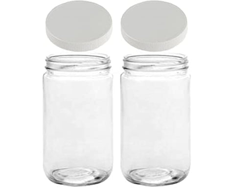 JARMING COLLECTIONS 32oz wide-mouth glass jar with lid for easy filling and storage.