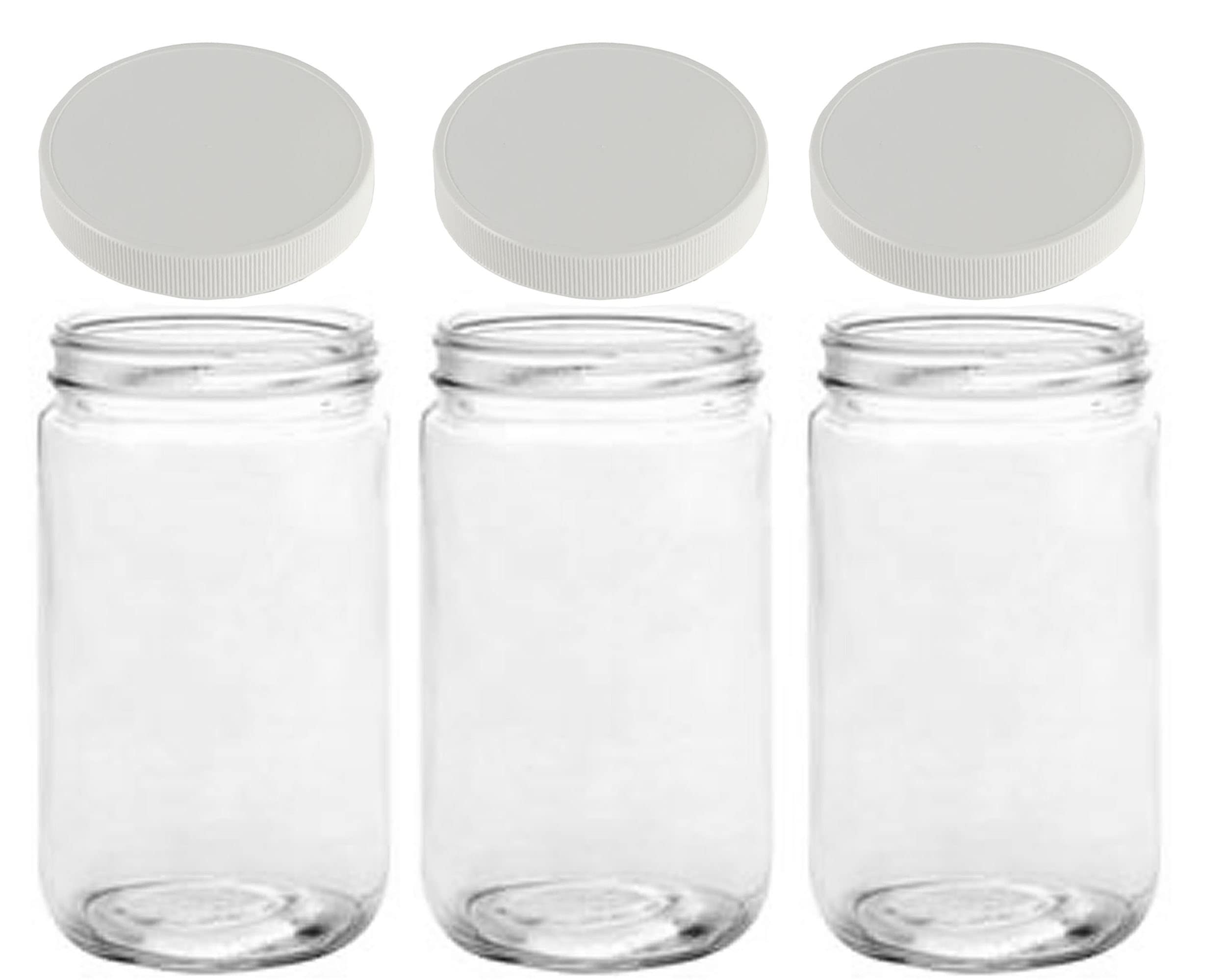 JARMING COLLECTIONS 32oz wide-mouth glass jar for easy filling and quick cleaning.