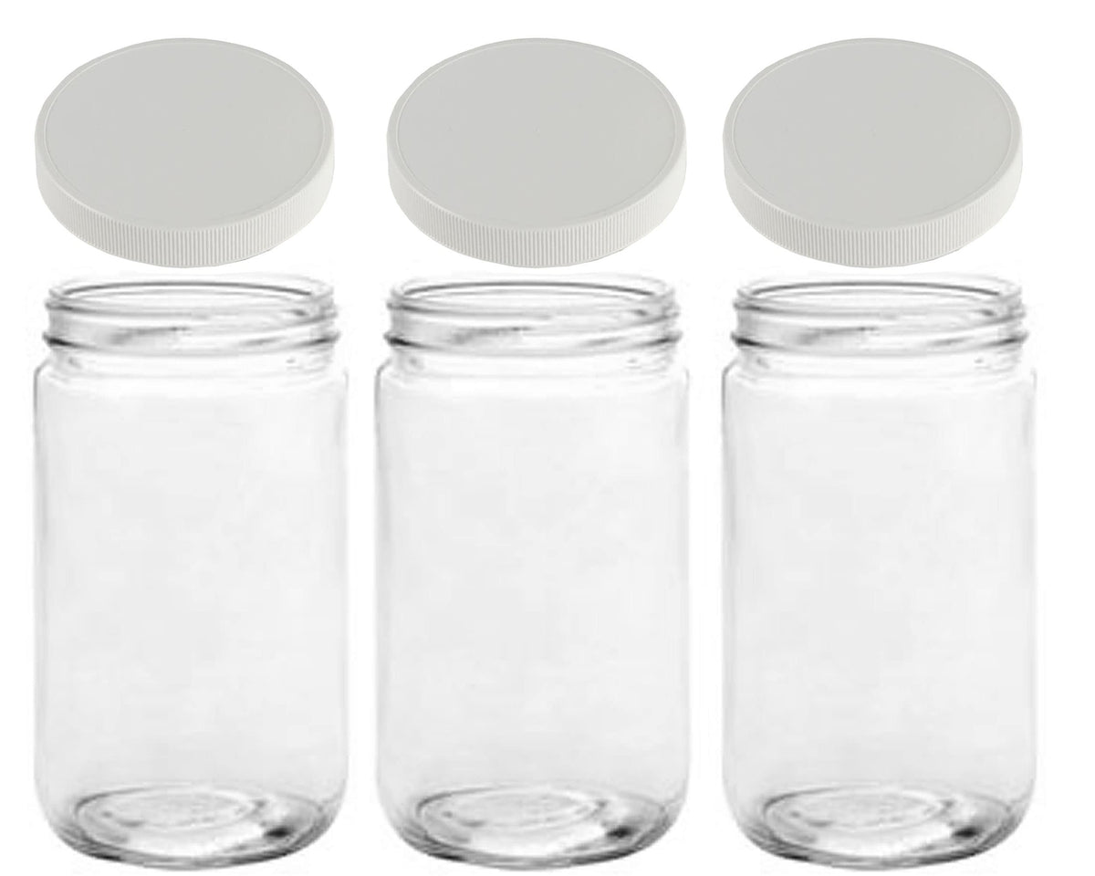 JARMING COLLECTIONS 32oz wide-mouth glass jar for easy filling and quick cleaning.
