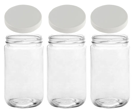 JARMING COLLECTIONS 32oz wide-mouth glass jar for easy filling and quick cleaning.