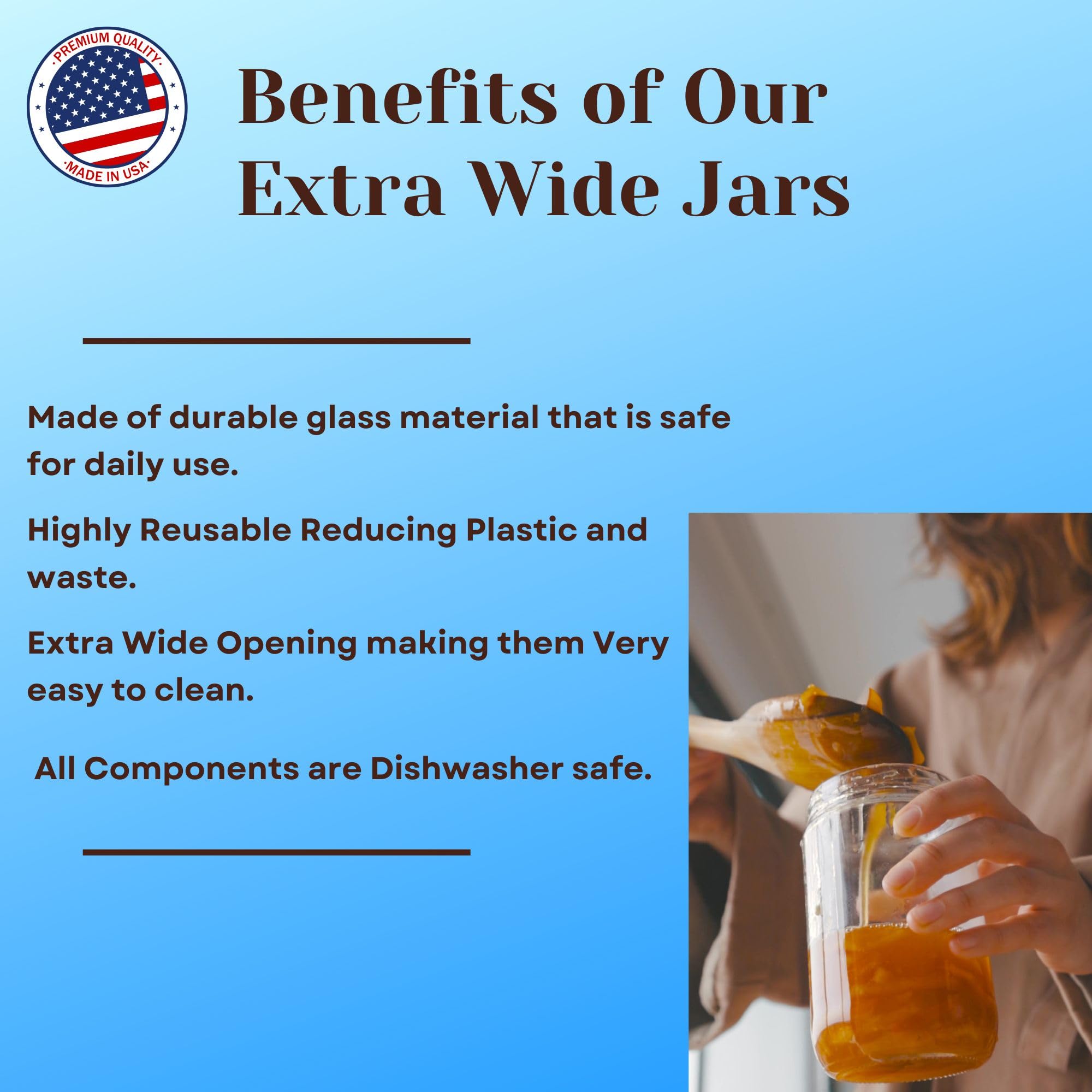 JARMING COLLECTIONS clear glass storage shows contents at a glance.