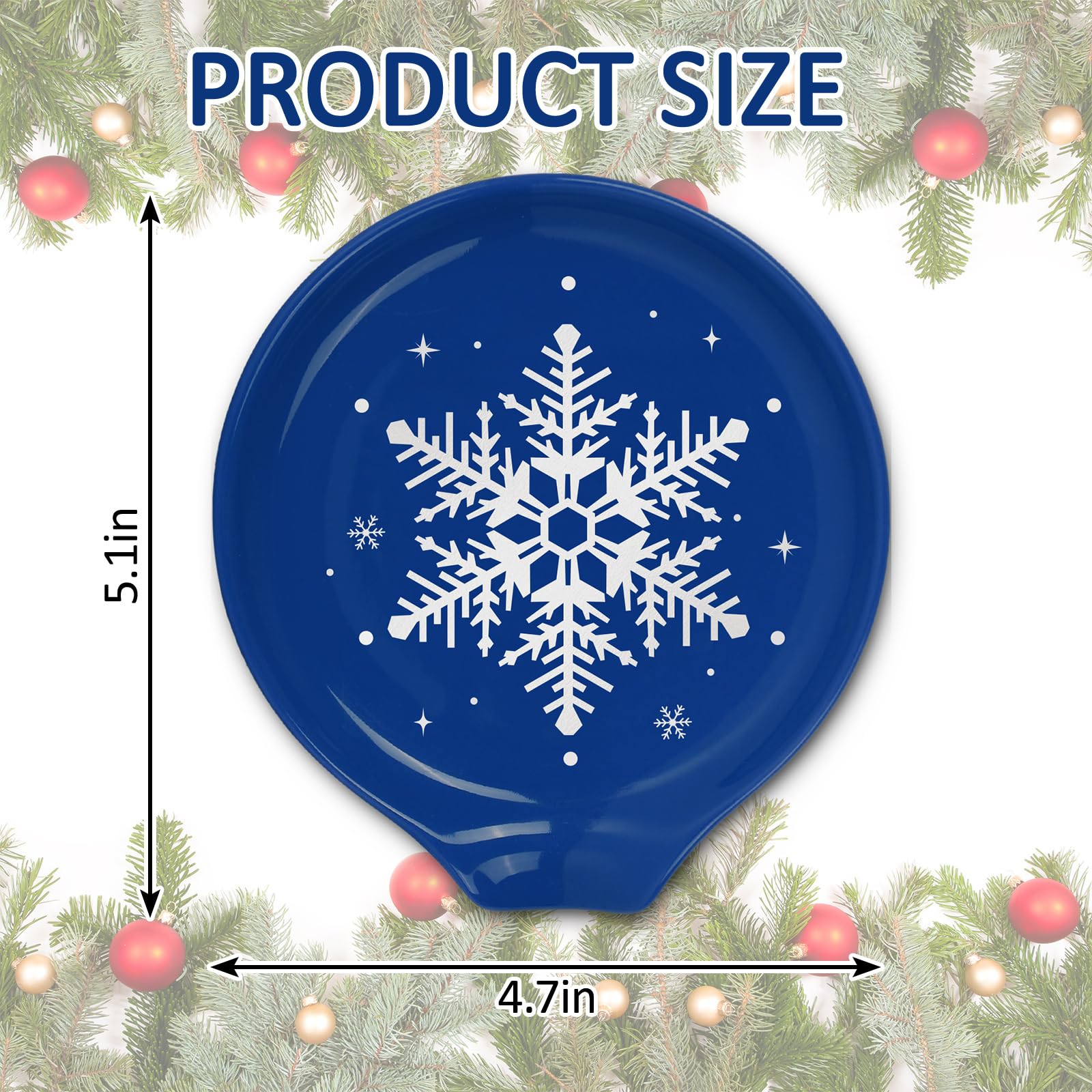 JarThenaAMCS blue and white snowflake ceramic spoon rest ideal for coffee station