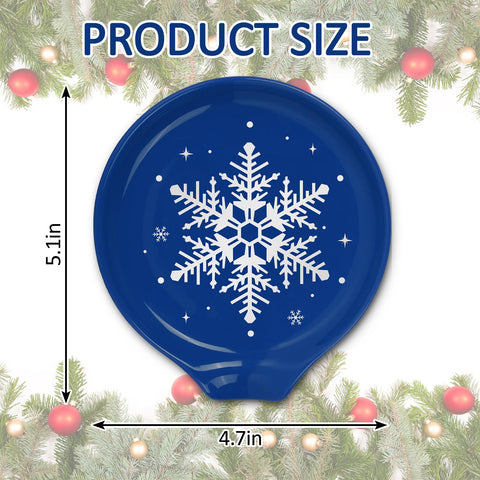 JarThenaAMCS blue and white snowflake ceramic spoon rest ideal for coffee station