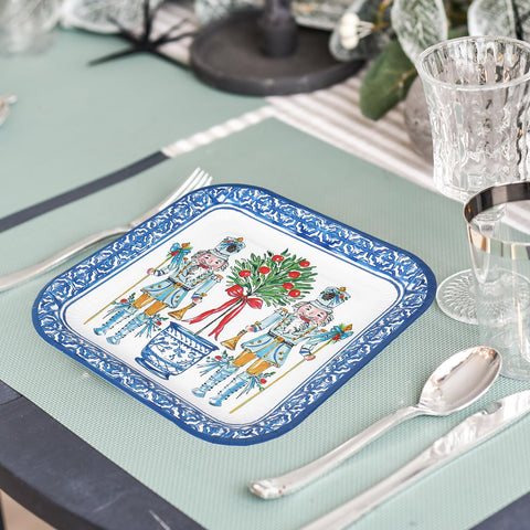 JarThenaAMCS Christmas plate square 9in, convenient and stylish for holiday table settings.