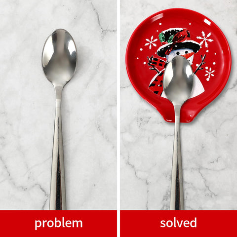 Ceramic spoon rest provides steady support for spoons near mugs and teapots.