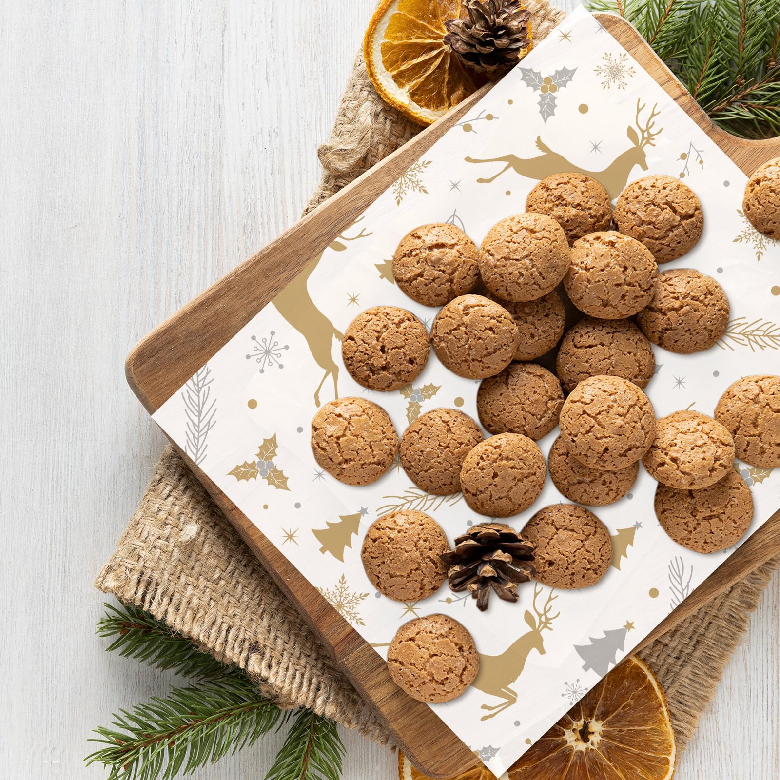 JarThenaAMCS polka dot wax paper adds festive charm to gift wrapping and baskets.