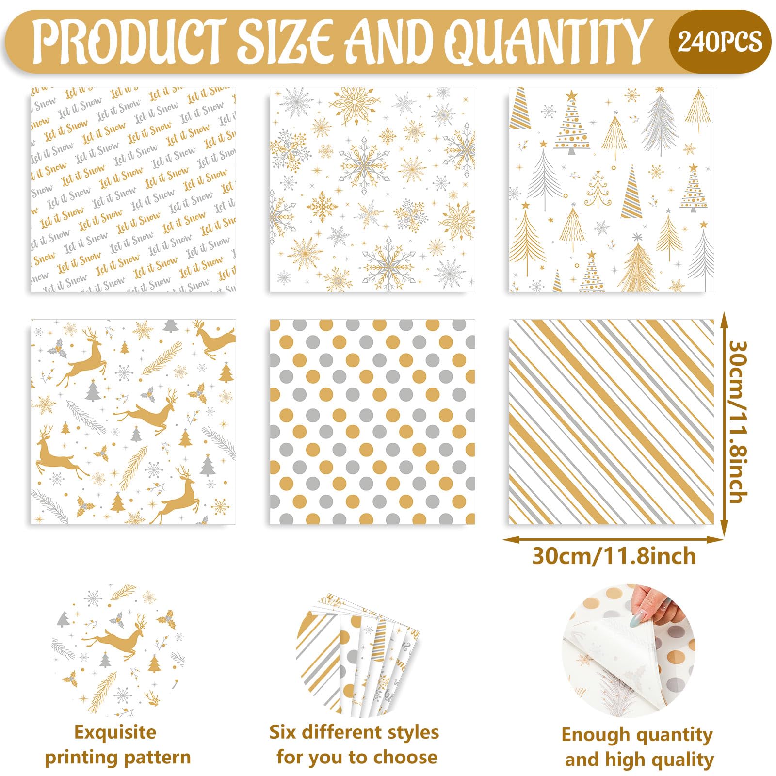 JarThenaAMCS snowflake pattern wax paper offers greaseproof wrapping for deli servings.
