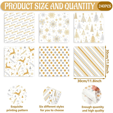 JarThenaAMCS snowflake pattern wax paper offers greaseproof wrapping for deli servings.