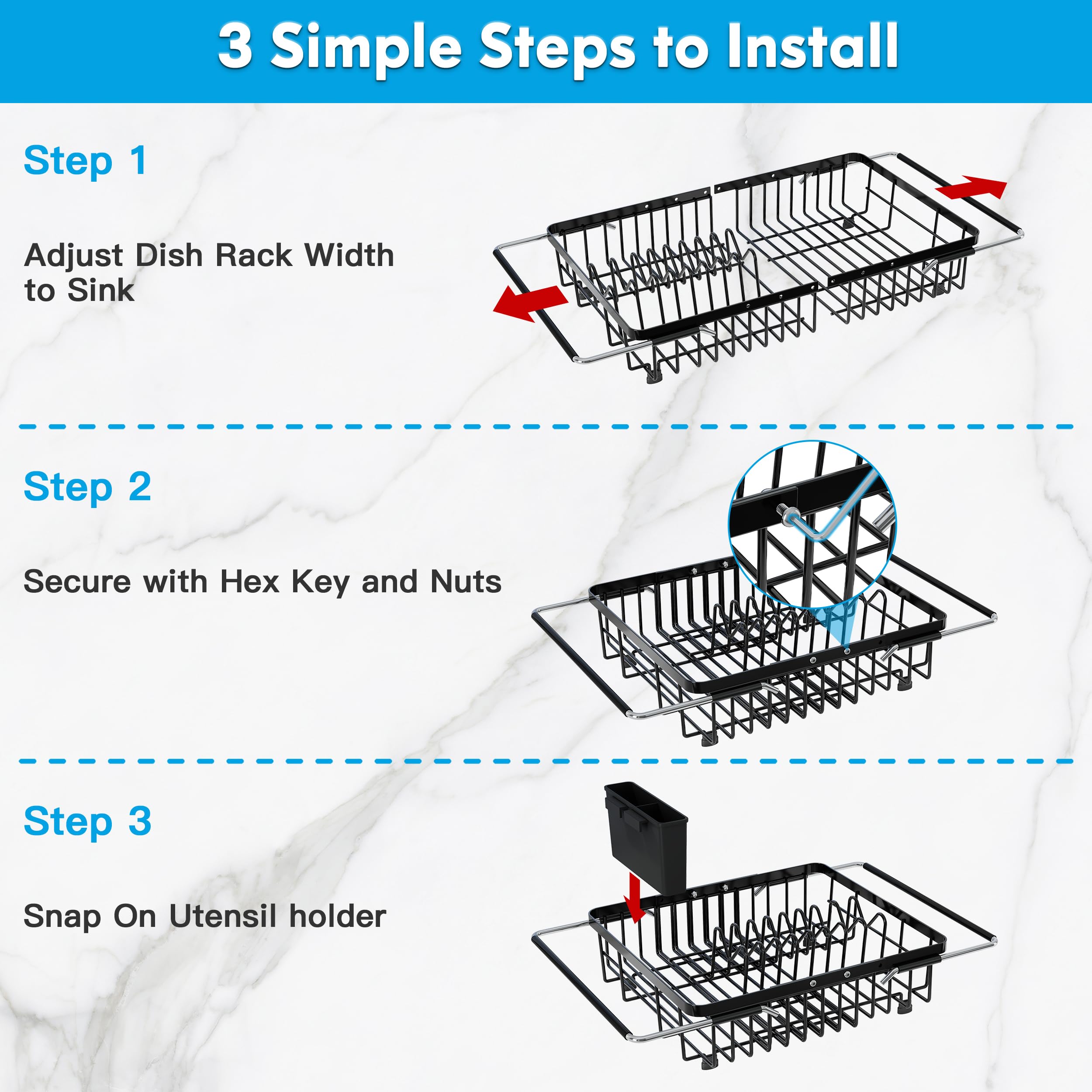 JASIWAY compact dish drying area helps organize your kitchen