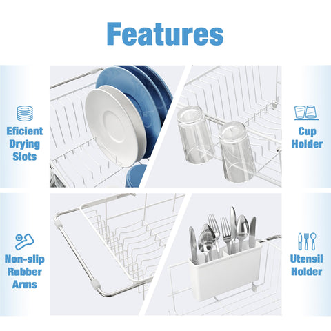 JASIWAY compact dish rack suits small kitchens and holds eight plates.