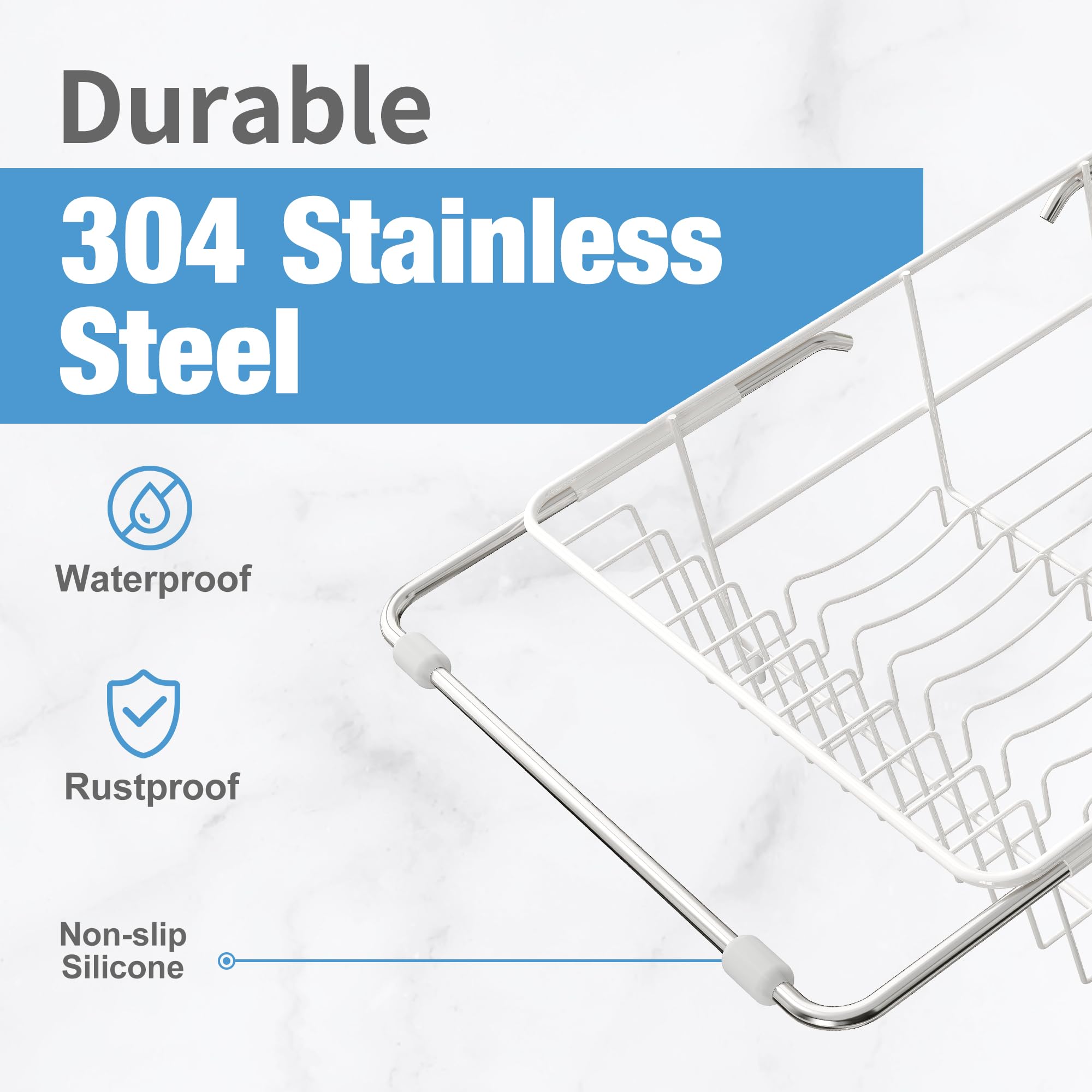 JASIWAY rust-proof stainless steel drying rack for durable kitchen use.