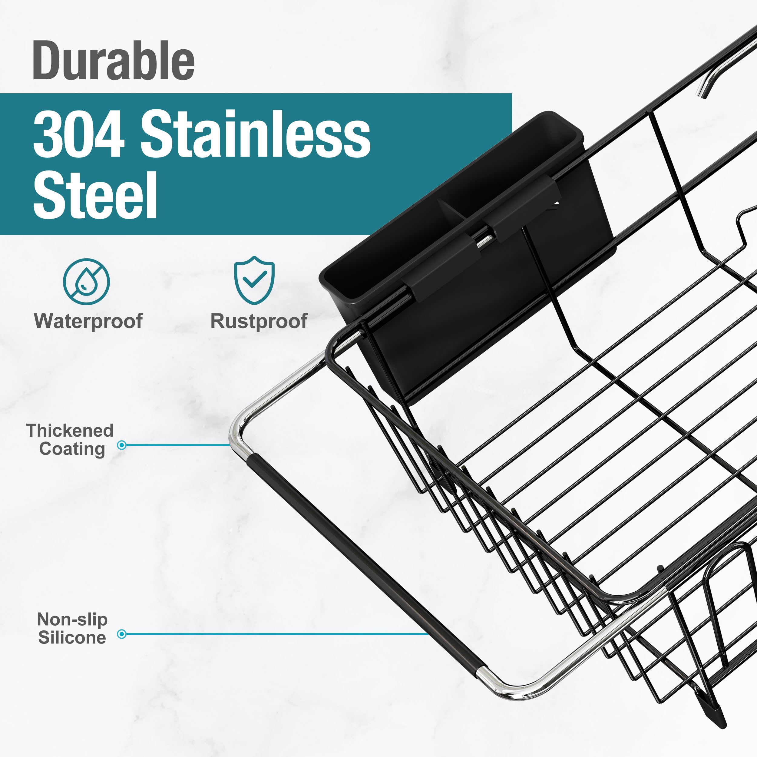 JASIWAY extendable support bars adapt to sink size for a custom fit.