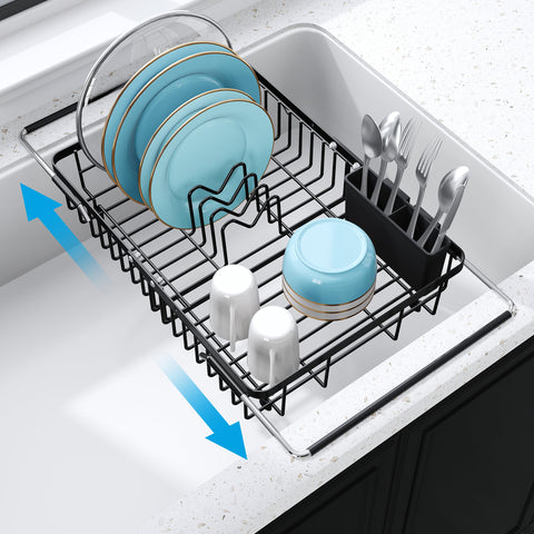 JASIWAY in-sink dish drying rack over sink setup with space-saving design