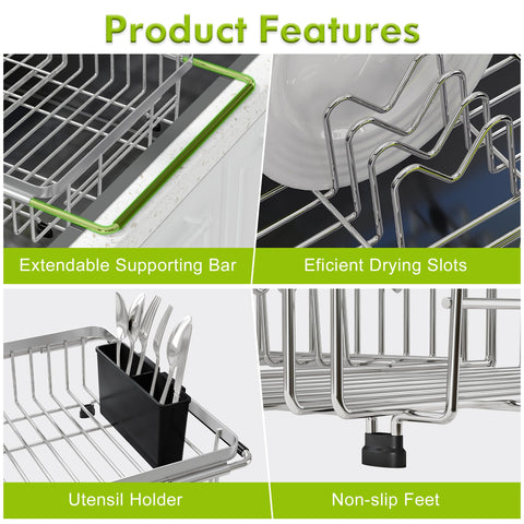 JASIWAY 9-slot rack dries plates and lids quickly with stable support.