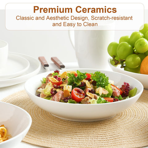 Jassceram pasta bowls with deep wells keeping portions secure.
