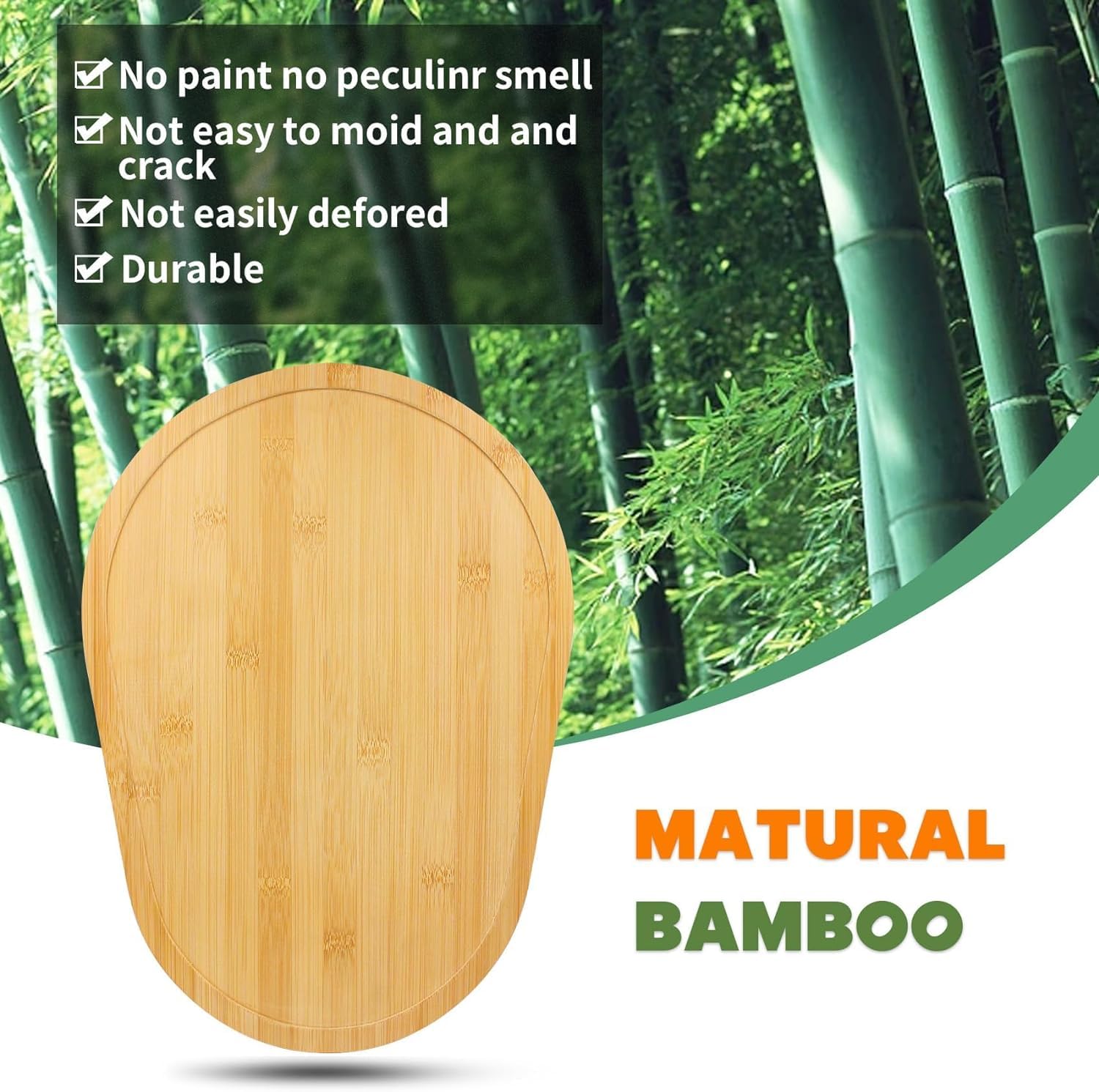 JAYOBGO bamboo slide mat highlights durable bamboo surface protecting counters during use.