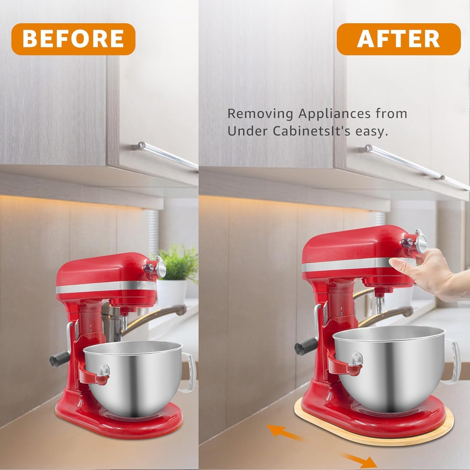 JAYOBGO slide mat keeps kitchen organized when placed on a shelf.