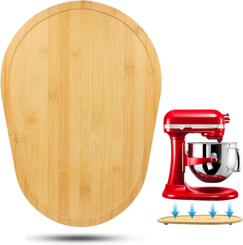 JAYOBGO bamboo slide mat under a KitchenAid 5-8 Qt mixer for smooth glide.