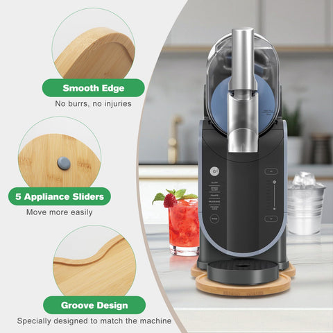 Jayobgo mat bottom with five glides enables quiet, smooth counter movement.