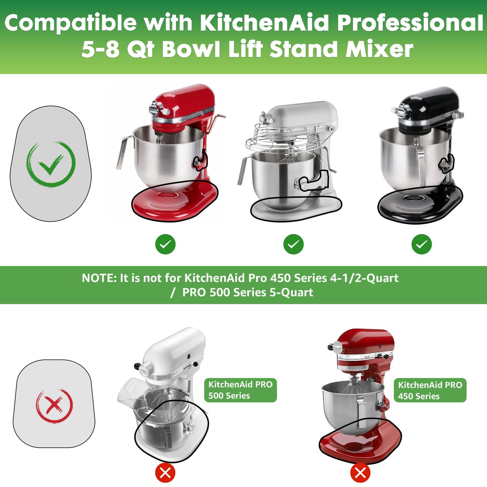 JAYOBGO mixer slider mat easy-move enables effortless repositioning of a heavy mixer.