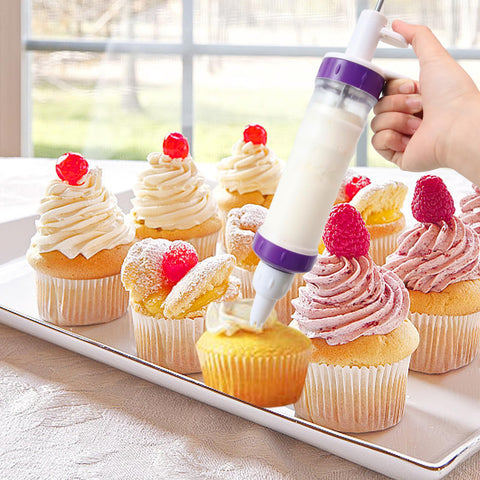 Jayvar decorating kit suitable for cakes, cookies, pies, and cupcakes