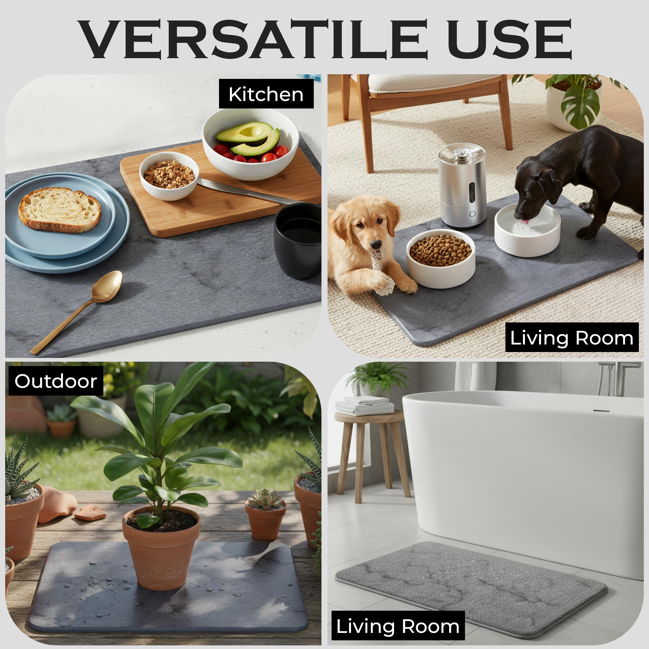 Elegant dark gray marble finish adds premium vibe to kitchen and bathroom counters