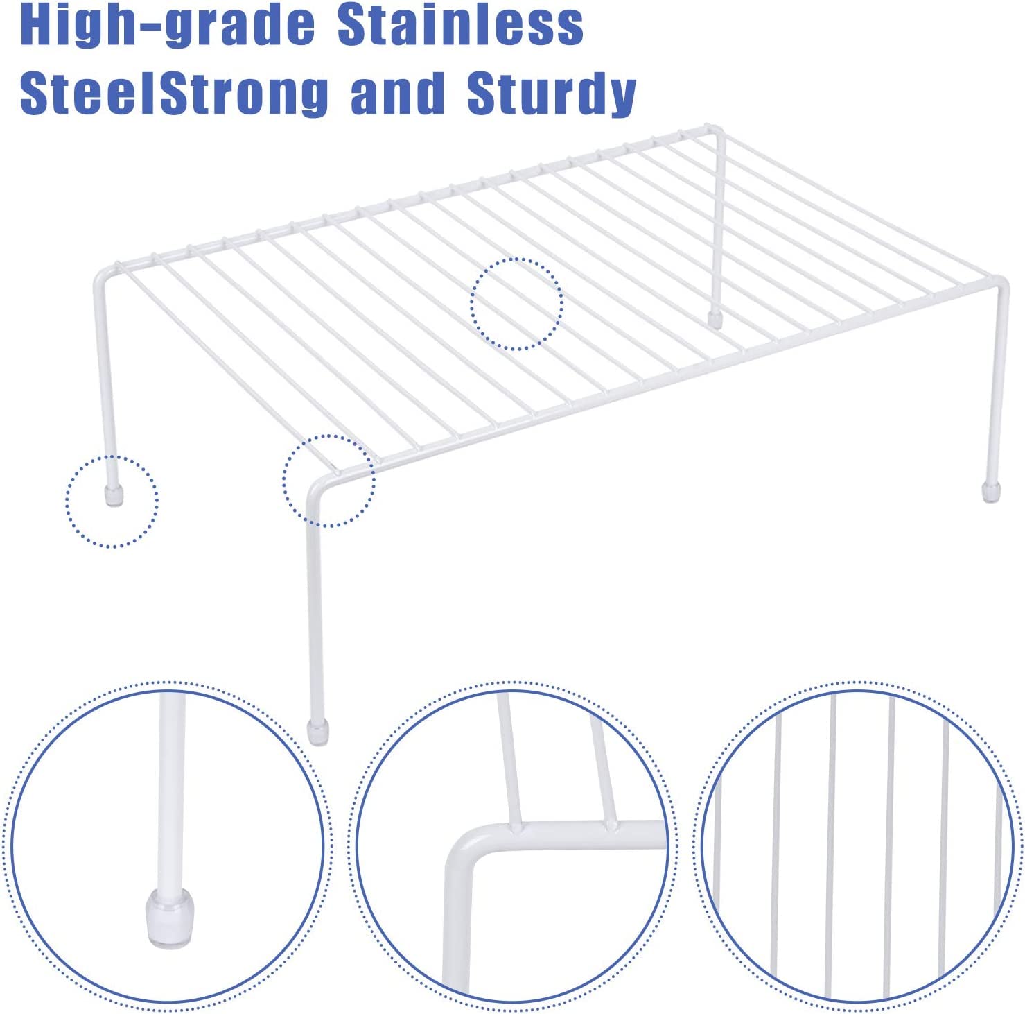 JBESUHI no-assembly shelves allow easy pantry rearrangement.
