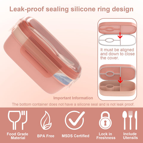 JBGOYON leak-proof bento box prevents spills during transport