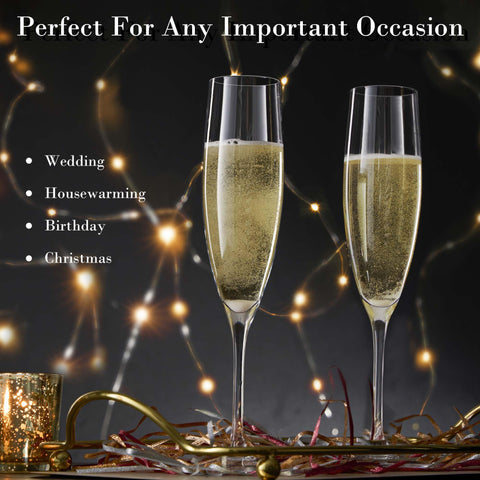 JBHO 8oz capacity flutes for balanced pours.