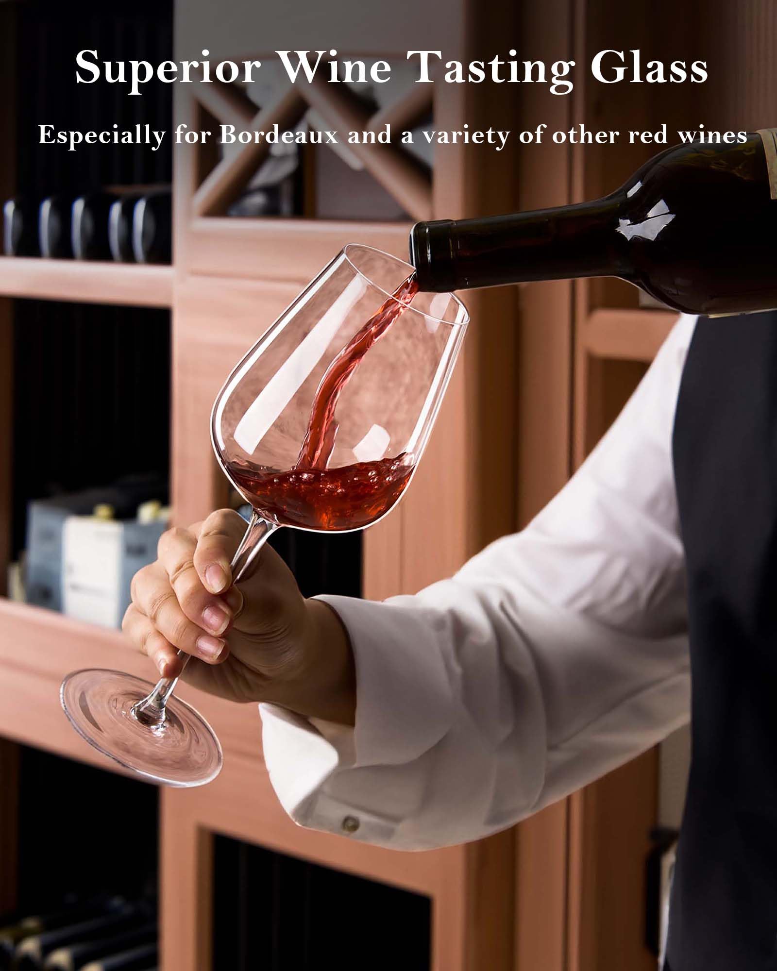 JBHO Bordeaux glass in a gift box set of four for 18oz capacity
