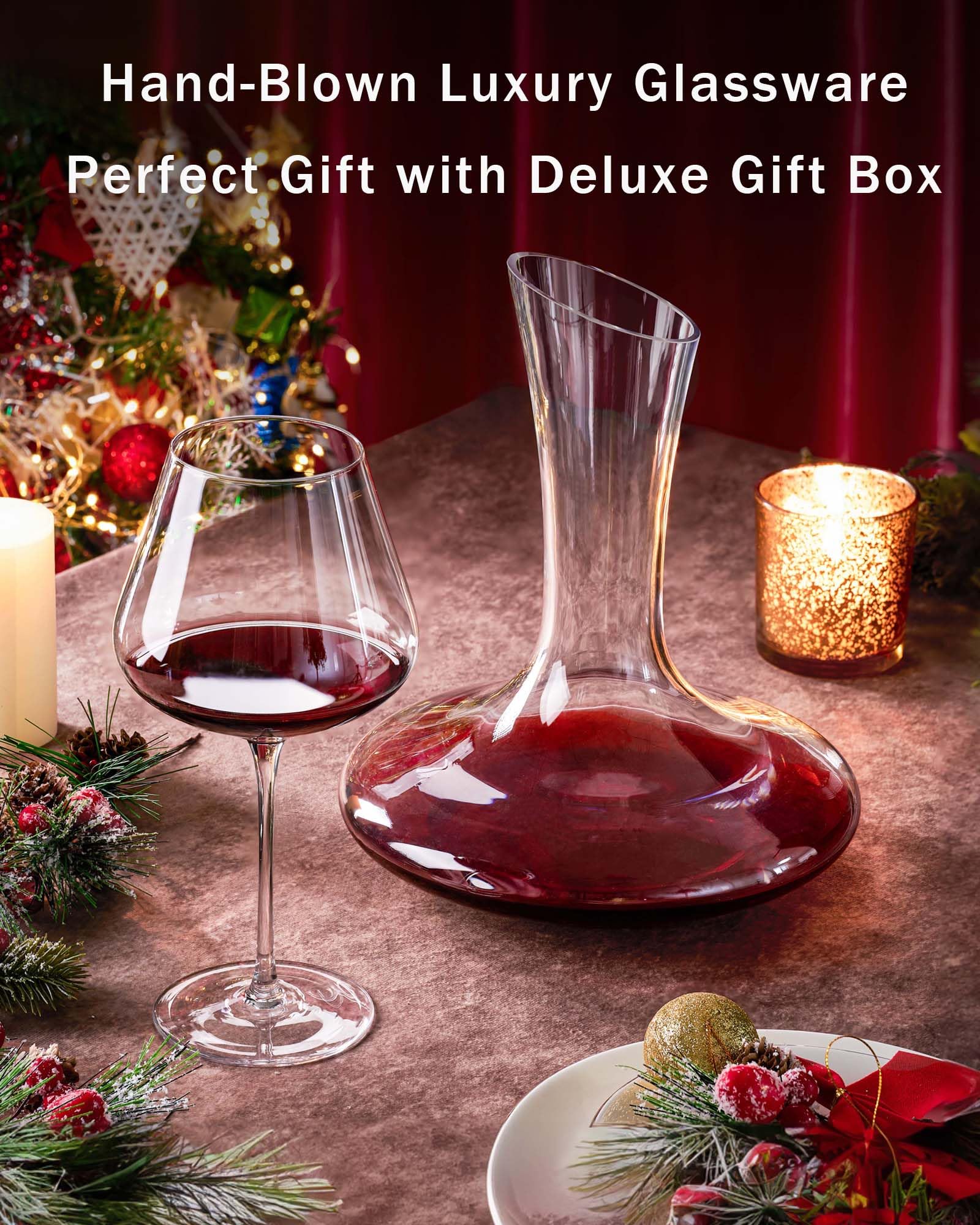 JBHO hand-blown crystal wine glass showcases wine color and texture.