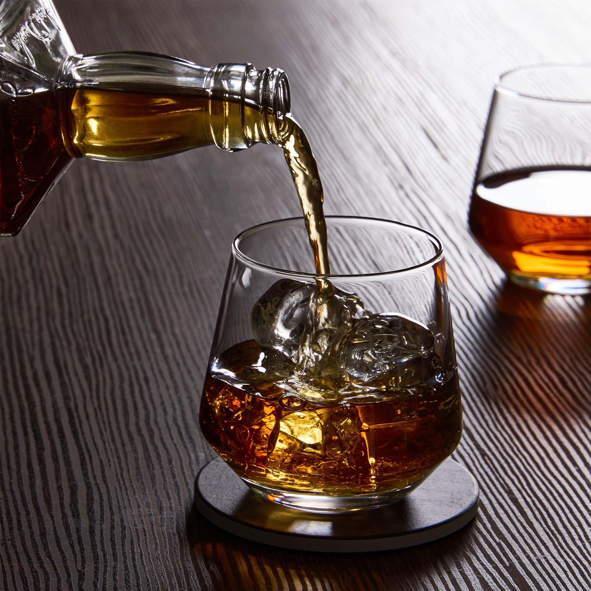 Thick-base design of JBHO glass resists tipping on busy bars and home counters.