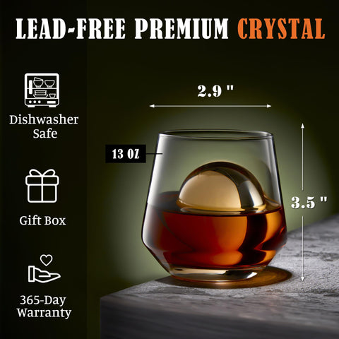 JBHO non-lead crystal whiskey glass with exceptional clarity for vivid drink colors.