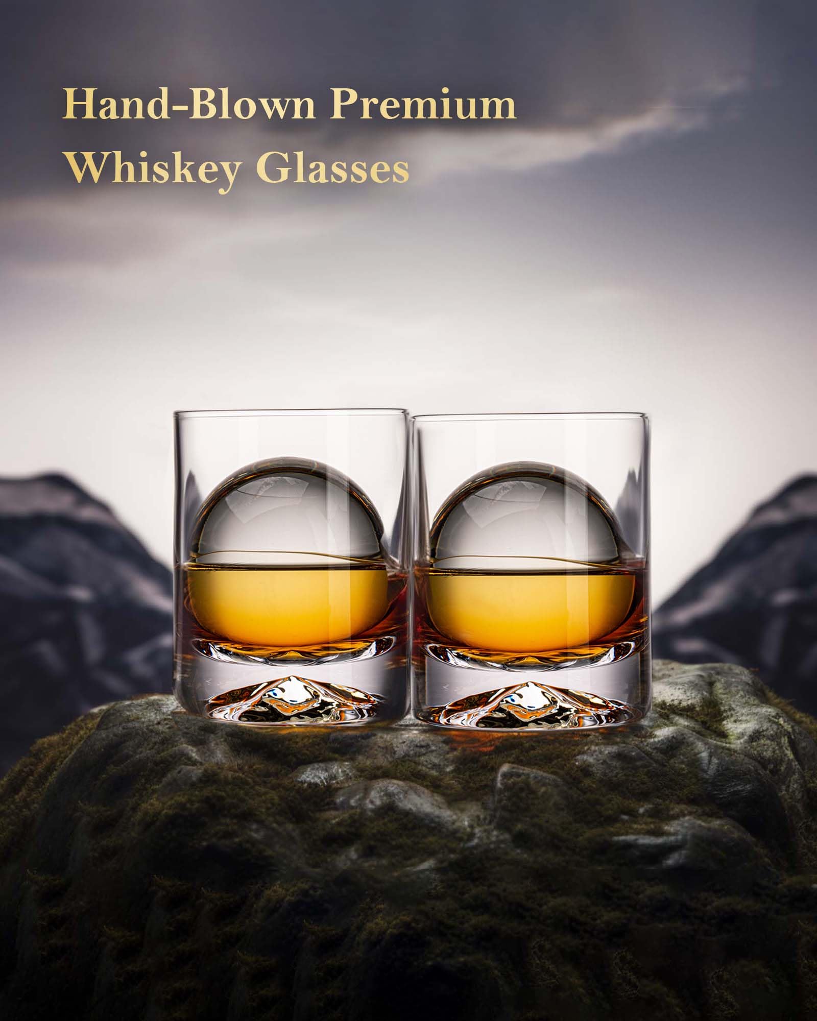 JBHO whiskey glass with solid thick base feels substantial in the hand.