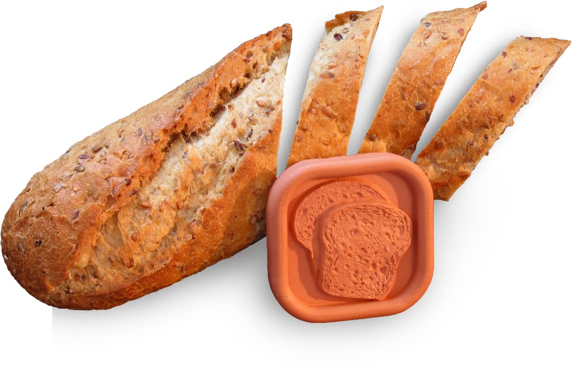 JBK Pottery terracotta bread saver on counter keeps homemade bread fresher longer