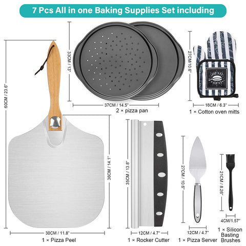 jcaeh perforated 14-inch pizza pan for crispy crust and ideal airflow.